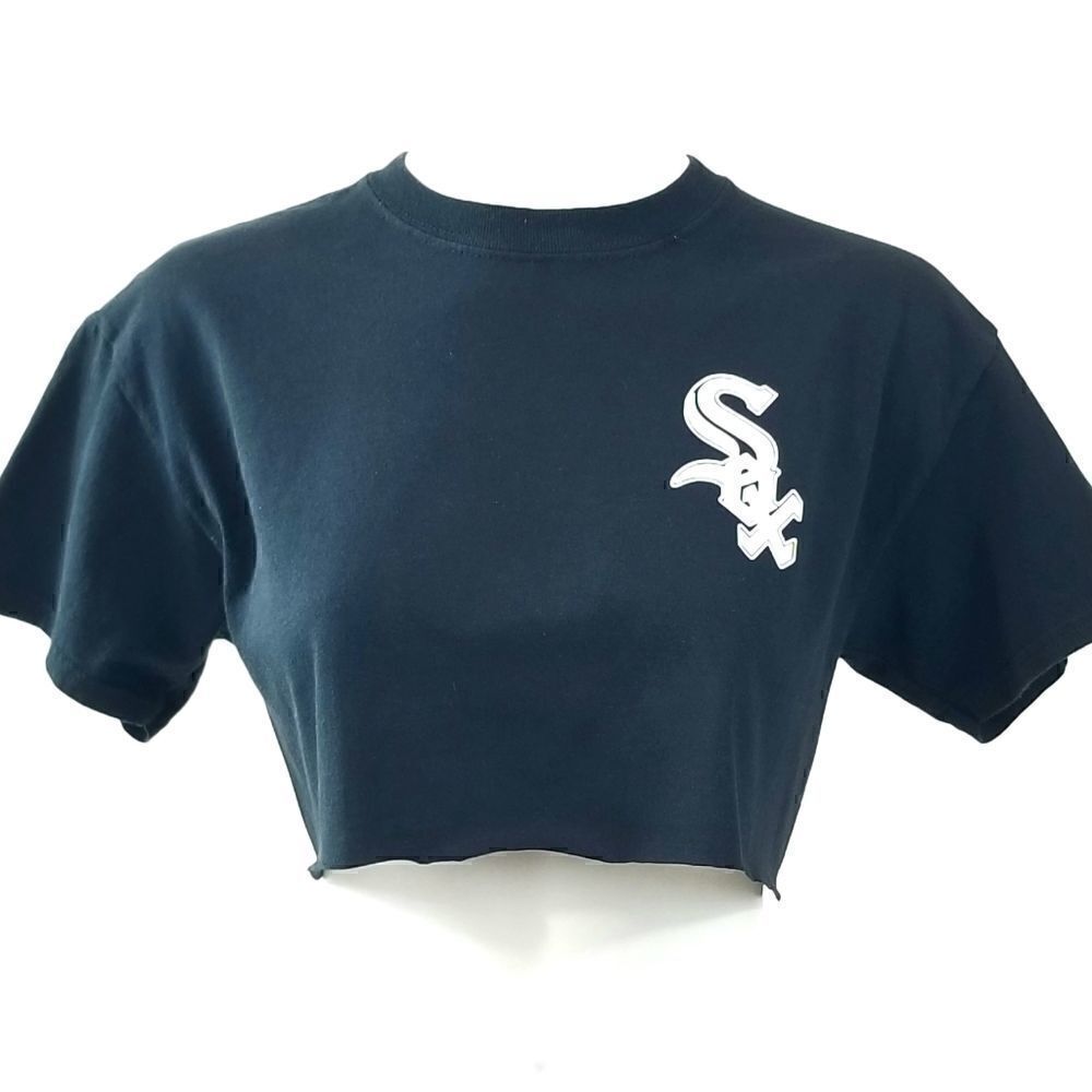 Chicago White Sox MLB Cropped Crop Top Baseball Jersey Tee reworked vintage y2k